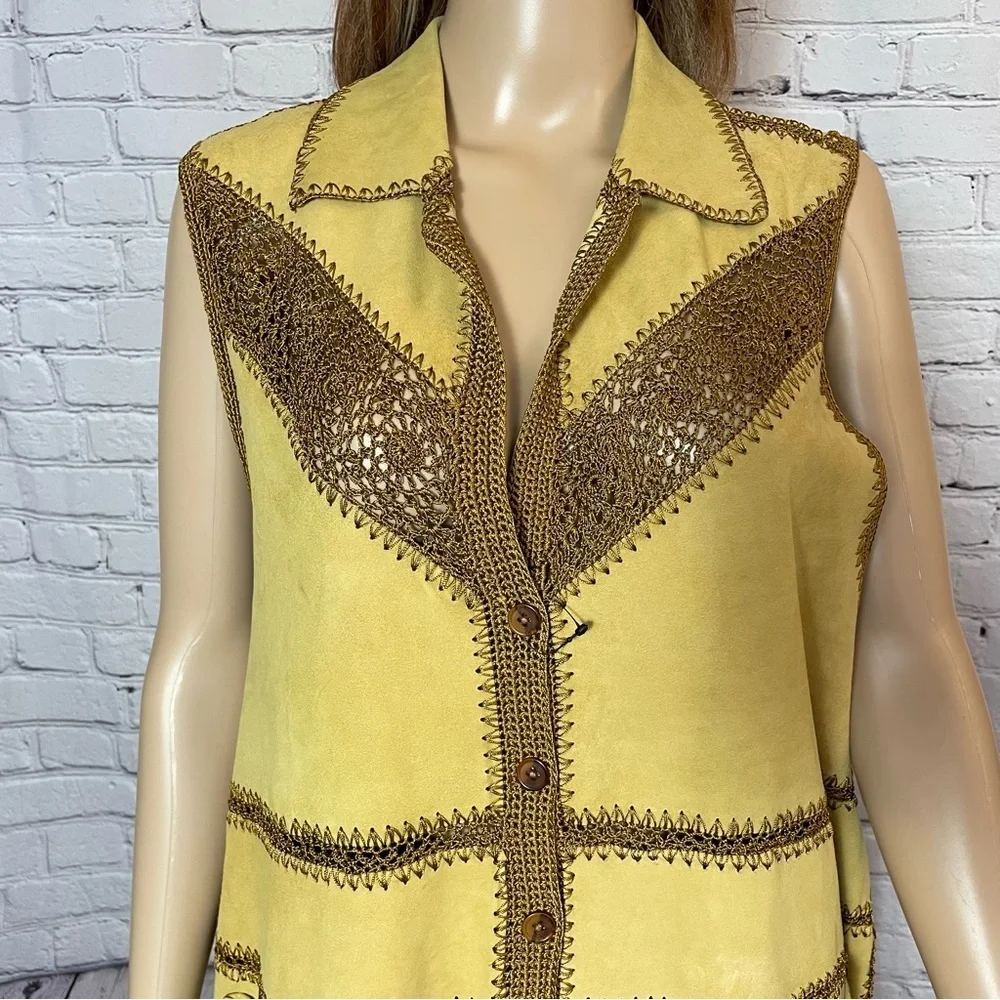 New Free People Adeline Goat Leather Mini Dress Vest Size M